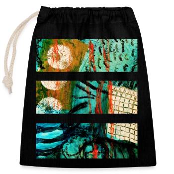 Paysage abstrait aux couleurs vives - Sac cadeau en coton avec cordon (25 x 30 cm) - noir - Devant