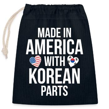 HERGESTELLT IN AMERIKA MIT KOREANISCHEN TEILEN - Verschließbarer Geschenkbeutel aus Baumwolle (25x30cm) - Navy - Vorne