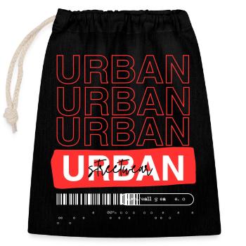 Dicton du design streetwear urbain - Sac cadeau en coton avec cordon (25 x 30 cm) - noir - Devant