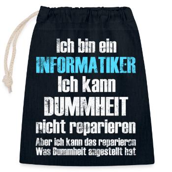 Informatiker Informatik - Verschließbarer Geschenkbeutel aus Baumwolle (25x30cm) - Navy - Vorne