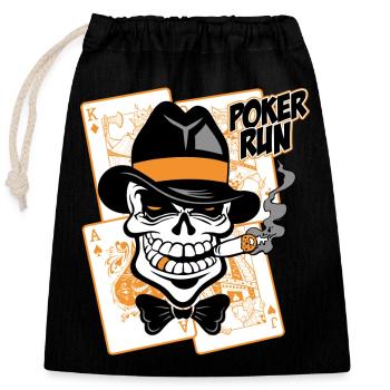 poker run - Verschließbarer Geschenkbeutel aus Baumwolle (25x30cm) - Schwarz - Vorne