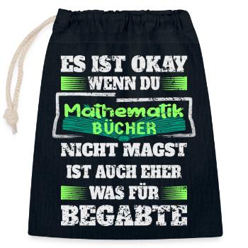 Livres de mathématiques - Sac cadeau en coton avec cordon (25 x 30 cm) - bleu marine - Devant