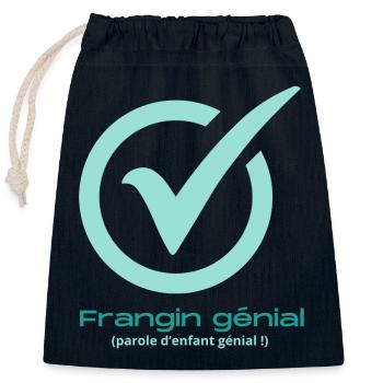 Frangin génial - Sac cadeau en coton avec cordon (25 x 30 cm) - bleu marine - Devant