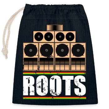 Roots Reggae - Closable cotton gift bag (25x30cm) - navy - Front