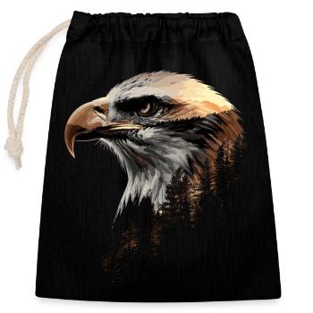 Préserver et protéger le pygargue à tête blanche Aigle Oiseau - Sac cadeau en coton avec cordon (25 x 30 cm) - noir - Devant