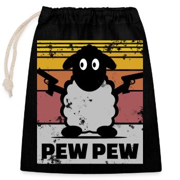Black Sheep Pew Pew Vintage Design - Closable cotton gift bag (25x30cm) - black - Front