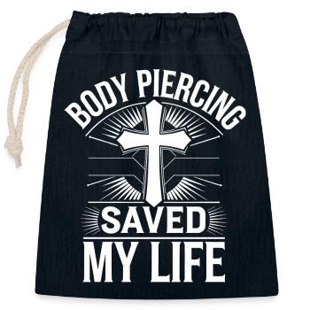 Profound Faith with Style - Closable cotton gift bag (25x30cm) - navy - Front