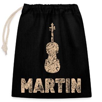 Martin as viola - Closable cotton gift bag (25x30cm) - black - Front