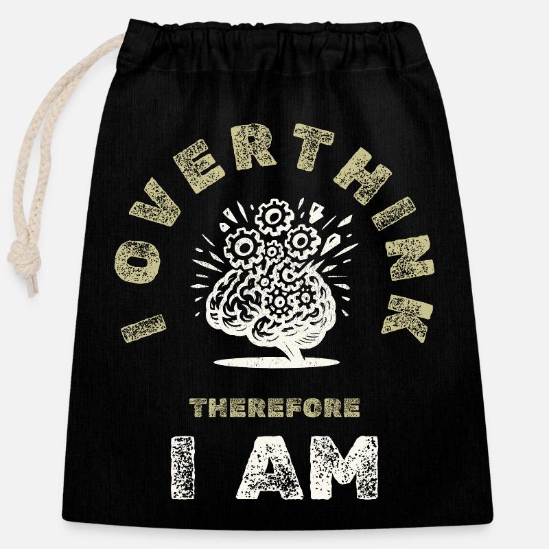 Brain Explosion Humor - Closable cotton gift bag (25x30cm) - black