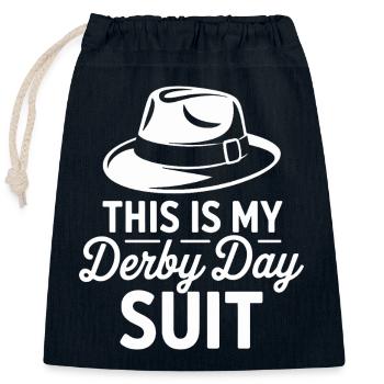 Mein Derby Tagesanzug - Verschließbarer Geschenkbeutel aus Baumwolle (25x30cm) - Navy - Vorne