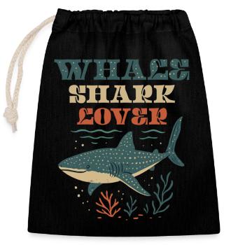Whale Shark Lover - Closable cotton gift bag (25x30cm) - black - Front