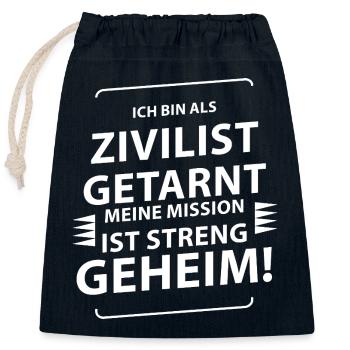 Karneval Kostüm  - Verschließbarer Geschenkbeutel aus Baumwolle (25x30cm) - Navy - Vorne