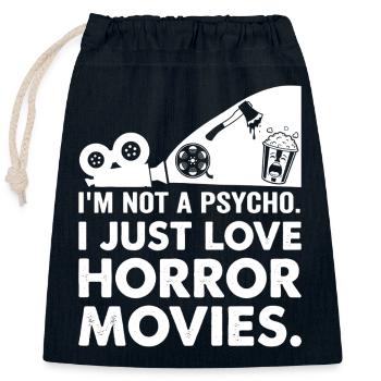 Horrorfilme Liebe Typografie - Verschließbarer Geschenkbeutel aus Baumwolle (25x30cm) - Navy - Vorne