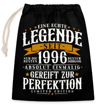 Jahrgang 1996 geboren Legenden Geburtstag Geschenk - Verschließbarer Geschenkbeutel aus Baumwolle (25x30cm) - Schwarz - Vorne