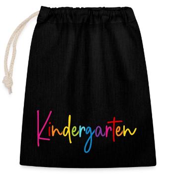 École maternelle - Sac cadeau en coton avec cordon (25 x 30 cm) - noir - Devant