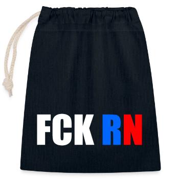 Fck rn - Sac cadeau en coton avec cordon (25 x 30 cm) - bleu marine - Devant