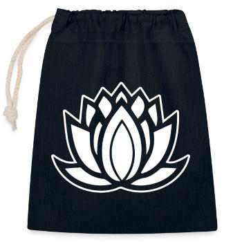 Lotus Blüte - Verschließbarer Geschenkbeutel aus Baumwolle (25x30cm) - Navy - Vorne