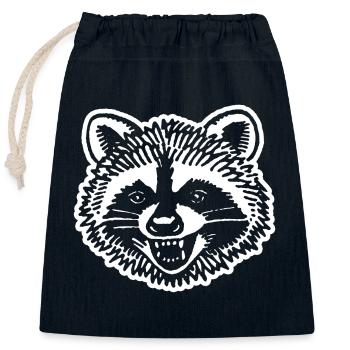 Raton laveur - Sac cadeau en coton avec cordon (25 x 30 cm) - bleu marine - Devant