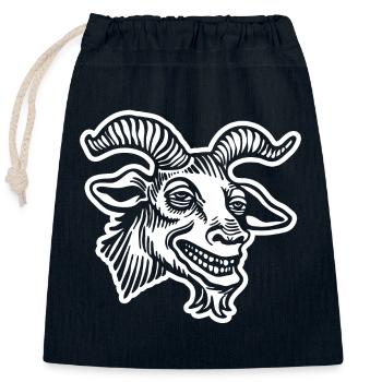 Steinbock Ziege - Verschließbarer Geschenkbeutel aus Baumwolle (25x30cm) - Navy - Vorne