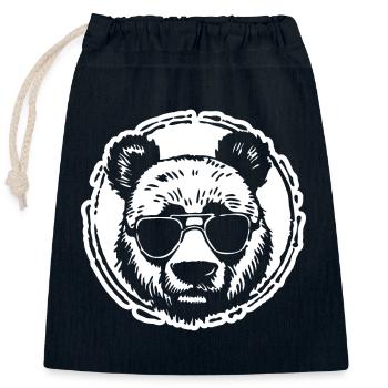 Panda Panda Bear - Closable cotton gift bag (25x30cm) - navy - Front