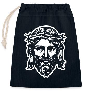 Mon Dieu - Sac cadeau en coton avec cordon (25 x 30 cm) - bleu marine - Devant