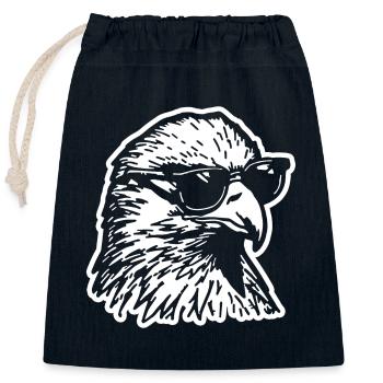Eagle Eagle Head - Closable cotton gift bag (25x30cm) - navy - Front