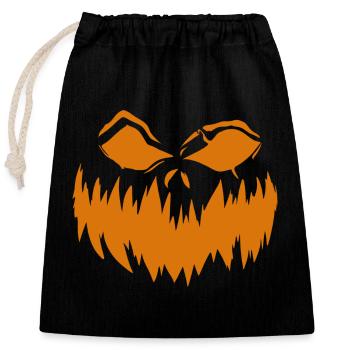 Pumpkin Grimace 3 - Closable cotton gift bag (25x30cm) - black - Front