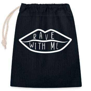 Logo de Rave with me - Sac cadeau en coton avec cordon (25 x 30 cm) - bleu marine - Devant