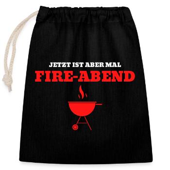 C’est le soir du feu - Sac cadeau en coton avec cordon (25 x 30 cm) - noir - Devant