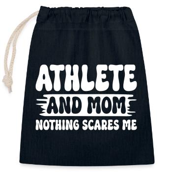 Sportlerin und Mama nichts macht mir Angst sportliche Mutter - Verschließbarer Geschenkbeutel aus Baumwolle (25x30cm) - Navy - Vorne