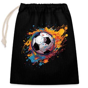 Football - Sac cadeau en coton avec cordon (25 x 30 cm) - noir - Devant