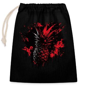 Fruit de l’ananas - Sac cadeau en coton avec cordon (25 x 30 cm) - noir - Devant