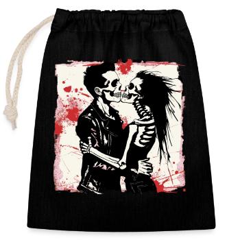 L’amour éternel du rock’n roll - Sac cadeau en coton avec cordon (25 x 30 cm) - noir - Devant