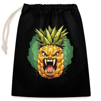 Ananas Vampire - Sac cadeau en coton avec cordon (25 x 30 cm) - noir - Devant