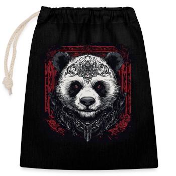 Cool Panda - Sac cadeau en coton avec cordon (25 x 30 cm) - noir - Devant