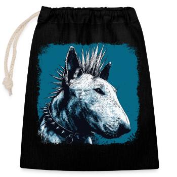 Punk Rock Bull Terrier - Sac cadeau en coton avec cordon (25 x 30 cm) - noir - Devant