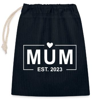 Mama Est 2023 - Verschließbarer Geschenkbeutel aus Baumwolle (25x30cm) - Navy - Vorne