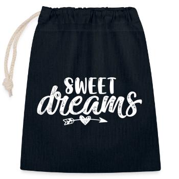 Sweet Dreams - Süße Träume - Verschließbarer Geschenkbeutel aus Baumwolle (25x30cm) - Navy - Vorne