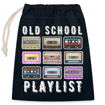 PLAYLIST DER ALTEN SCHULE - Verschließbarer Geschenkbeutel aus Baumwolle (25x30cm) - Navy - Vorne