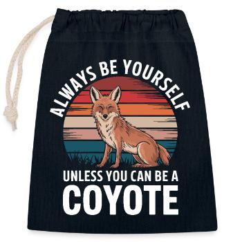 Coyote Animal Funny - Closable cotton gift bag (25x30cm) - navy - Front