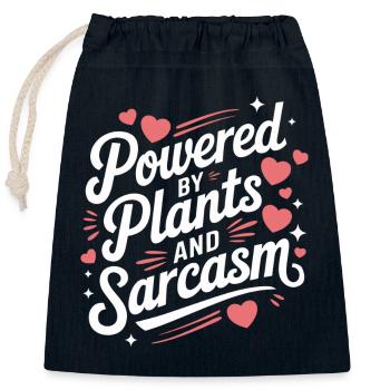 Vegetarian Vegan Veggie Vegetarian - Closable cotton gift bag (25x30cm) - navy - Front
