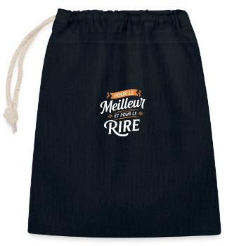 Pour le meilleur et pour le rire - Sac cadeau en coton avec cordon (25 x 30 cm) - bleu marine - Devant