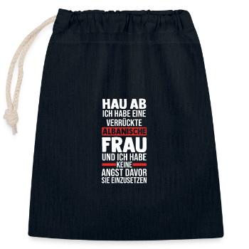 Albaner Albanisch Albanien - Verschließbarer Geschenkbeutel aus Baumwolle (25x30cm) - Navy - Vorne