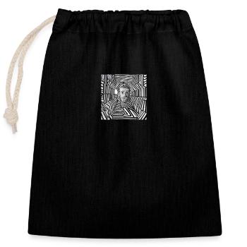 I Am the best version of myself - Sac cadeau en coton avec cordon (25 x 30 cm) - noir - Devant