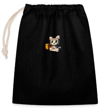 Pixel 3 Chat - Closable cotton gift bag (25x30cm) - black - Front