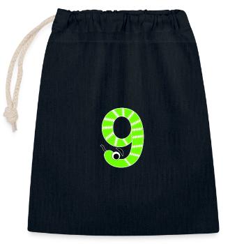 Numéro 9 Serpent Enfants - Sac cadeau en coton avec cordon (25 x 30 cm) - bleu marine - Devant