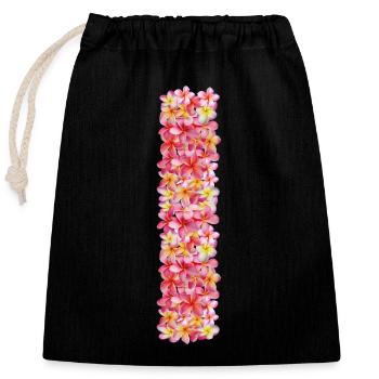 Les fleurs frangipani forment votre nom - Sac cadeau en coton avec cordon (25 x 30 cm) - noir - Devant