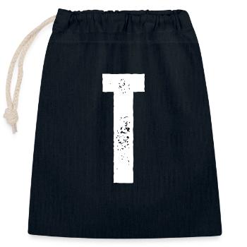 T - Verschließbarer Geschenkbeutel aus Baumwolle (25x30cm) - Navy - Vorne