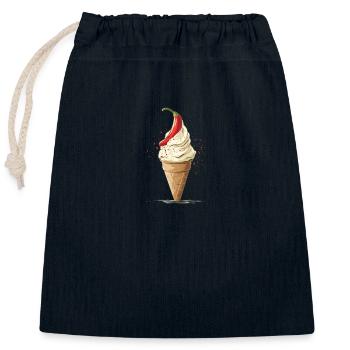 EIS SOMMER SONNE STRAND URLAUB - Verschließbarer Geschenkbeutel aus Baumwolle (25x30cm) - Navy - Vorne