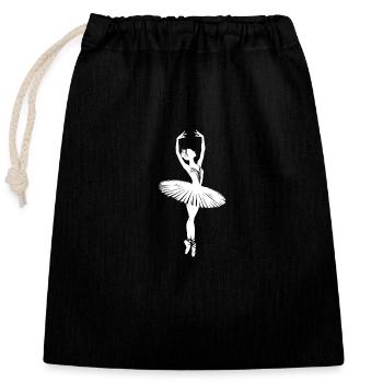 Modernes Ballett in Ballerina Silhouette - Verschließbarer Geschenkbeutel aus Baumwolle (25x30cm) - Schwarz - Vorne